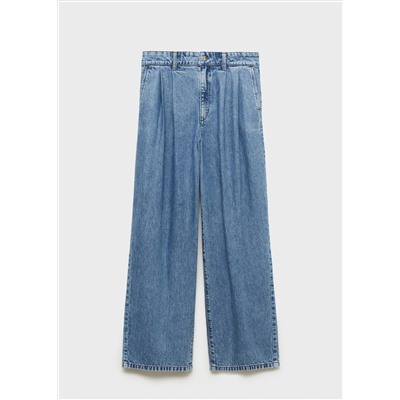 Jeans wide leg pinzas
