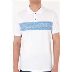 Erkek Regular Fit Polo Yaka Beyaz Tişört