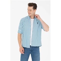 Erkek Turkuaz Uzun Kollu Gömlek