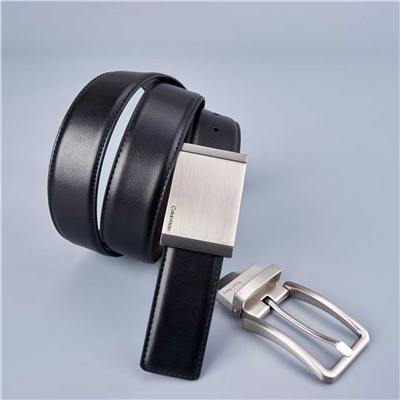 Мужской ремень Calvi*n Klei*n в подарочной коробке с двойной пряжкой