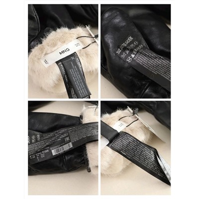 Женские кожаные варежки  Mango*