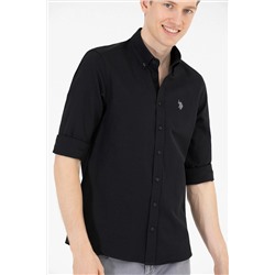 Erkek Siyah Uzun Kollu Basic Gömlek