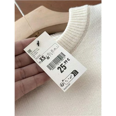 Женский пуловер Pimki*e нежных зефирных цветов с круглым вырезом, экспорт в Францию