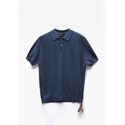 Фактурное мужское поло из смесового льна в стиле old money  (4 цвета)