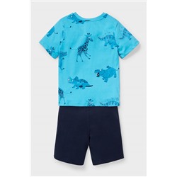 Dino - Set - Kurzarmshirt und Sweatshorts - Bio-Baumwolle