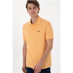 Erkek Regular Fit Polo Yaka Turuncu Basic Tişört