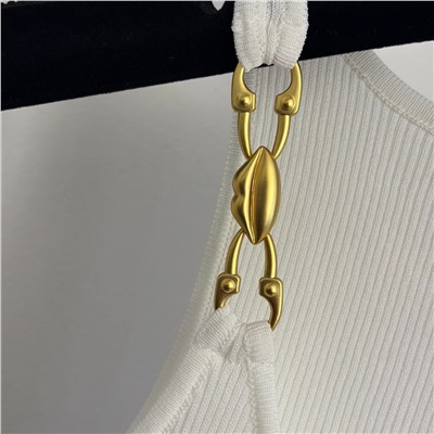 Трикотажный женский топ с украшениями (2 цвета) Шиапарелл*и