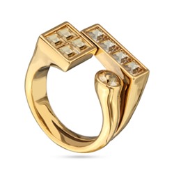 Кольцо Квадро (кристаллы SW шампань; покрытие золото), Есть комплект