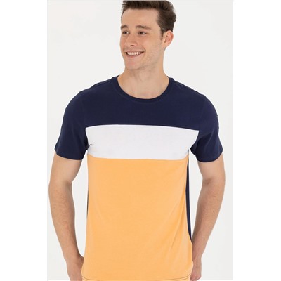 Erkek Turuncu Bisiklet Yaka Tişört