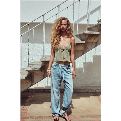 JEANS TRF RELAXED PIJAMERO TIRO MEDIO