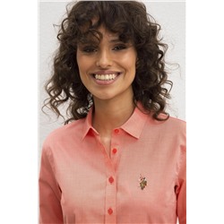 Kadın Nar Çiçeği Uzun Kollu Basic Gömlek