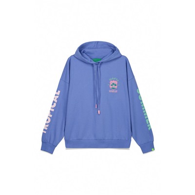 Sudadera capucha felpa algodón azul