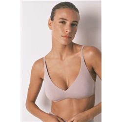 Sujetador triangular algodón beige