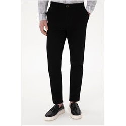 Erkek Siyah Slim Fit Kanvas Pantolon