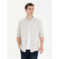 Açık Kahverengi Regular Fit Uzun Kollu Gömlek