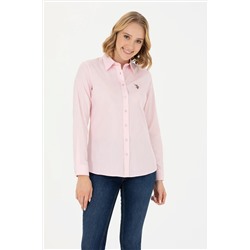 Kadın Pembe Uzun Kollu Basic Gömlek