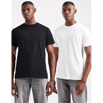 ASOS DESIGN essentials 2 pack crew neck T-shirts in white