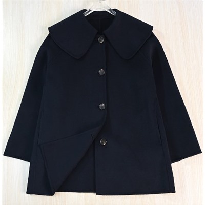 Однобортное свободное шерстяное пальто КО*С