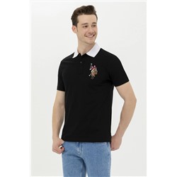 Erkek Siyah Basic Polo Yaka Tişört