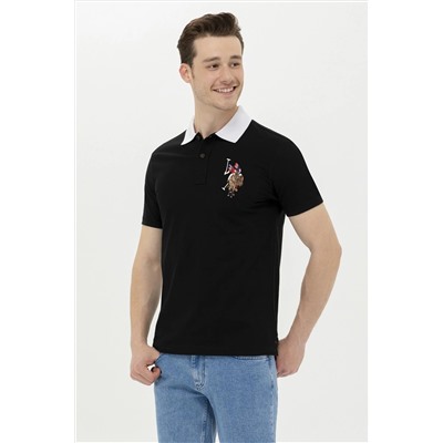 Erkek Siyah Basic Polo Yaka Tişört