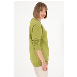 Erkek Fıstık Yeşili Basic Sweatshirt