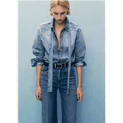 Jeans wideleg tiro alto