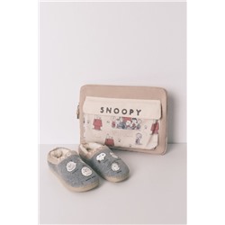 Funda ordenador nylon beige Snoopy