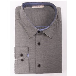 Рубашка мужская с контрастными внутренними элементами из фактурного хлопка с ПЭ