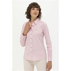Kadın Pudra Uzun Kollu Basic Gömlek