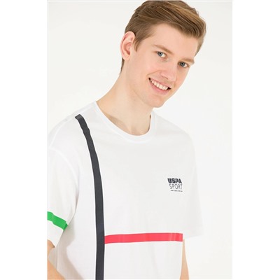 Erkek Beyaz Comfort Bisiklet Yaka Tişört