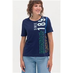 Kadın Lacivert Bisiklet Yaka Tişört