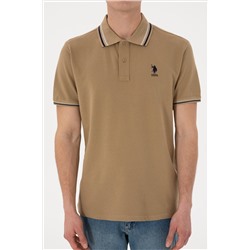Erkek Regular Fit Polo Yaka Haki Basic Tişört