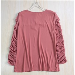 Рубашка облегающего кроя с длинными рукавами и складками