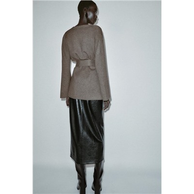 BELTED KNIT CARDIGAN