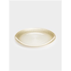 Тарелка обеденная, 28 см, стекло, молочная/шампань, Marbella