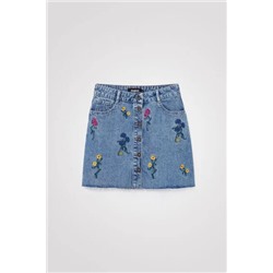 Minifalda vaquera floral