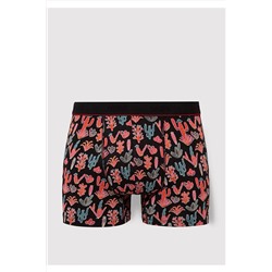 Mavi Kaktüs Baskılı Siyah Boxer 091122-900
