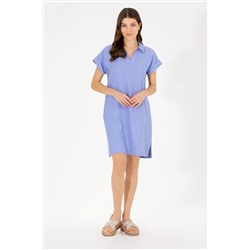 Kadın Mavi Dokuma Elbise