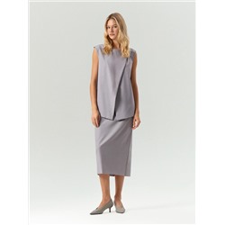 Топ из костюмной ткани с поясом, B3152/piter