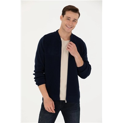 Erkek Lacivert Triko Hırka