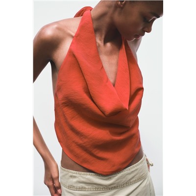 FLOWING DRAPED HALTER TOP