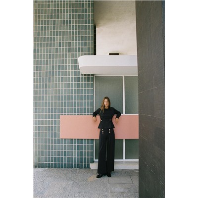 TWILL TROUSERS WITH BUTTONS