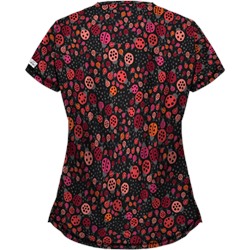 UA Lady Bug Oasis Black Print Scrub Top