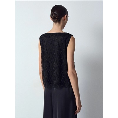 Топ с бисером, B3149/glasperle