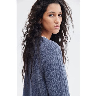 Женский кардиган с металлическими пуговицами и имитацией нагрудного кармана  Н*М