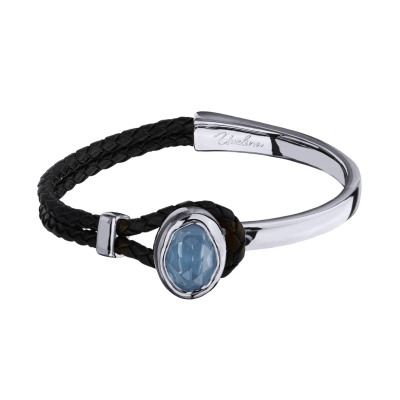 Браслет Грация (кристаллы SW 14х10 байкальский лед; покрытие родий), Есть комплект