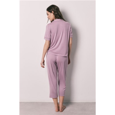 Pijama camisero Capri tacto suave rosa