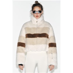 CROPPED FAUX SHEARLING COAT HEIQ XREFLEX™ RECCO® TECHNOLOGY SKI COLLECTION, CHARACTERISTICS