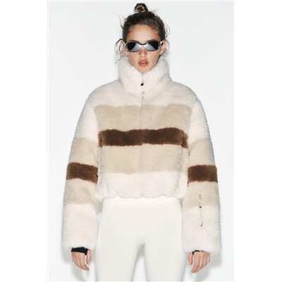 CROPPED FAUX SHEARLING COAT HEIQ XREFLEX™ RECCO® TECHNOLOGY SKI COLLECTION, CHARACTERISTICS