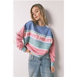 Sudadera felpa algodón color block